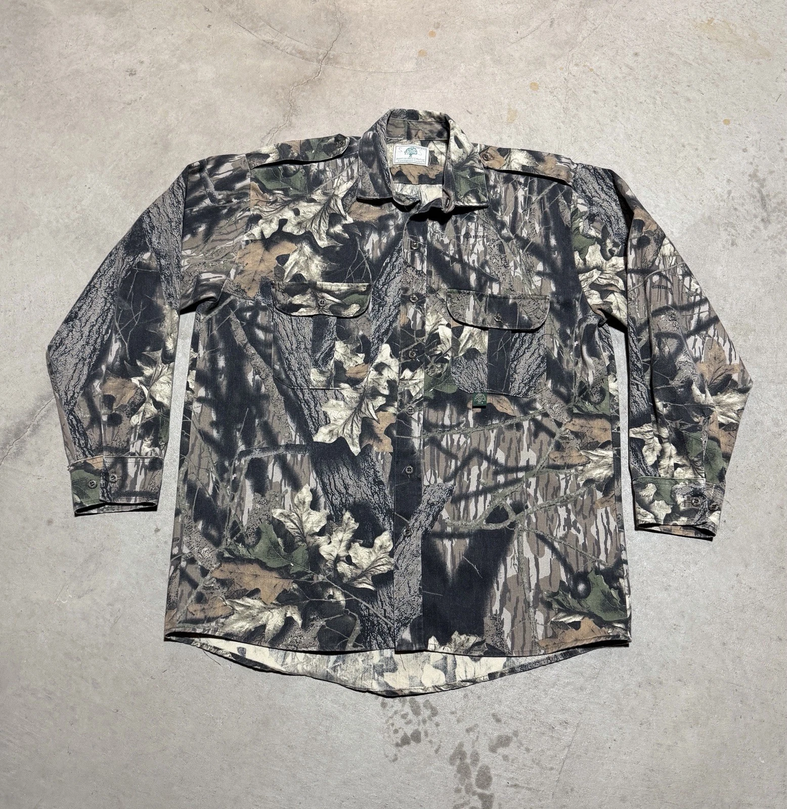 Vintage Mossy Oak Breakup Long Sleeve Button Up Shirt Size 24.5x33in Hunting