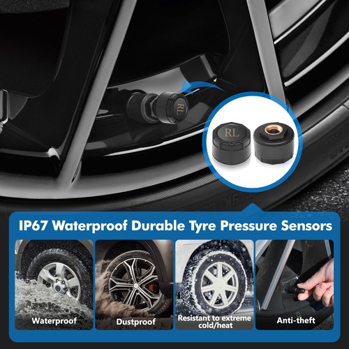 Solar TPMS Tyre Pressure Monitoring System LCD 6 Alarm Modes Car RV Waterproof - Picture 8 of 10