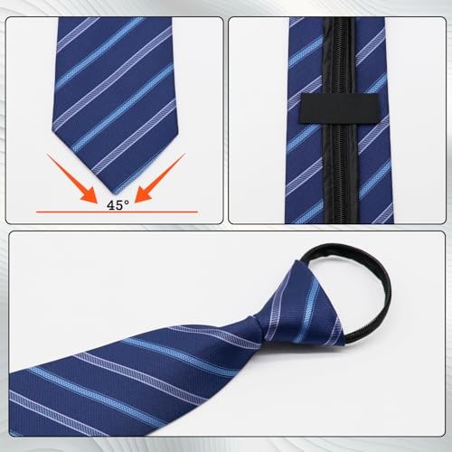 Zipper Ties for Men Adjustable Pre Tied Mens Necktie Set Classic Elegant-6pcs image 6
