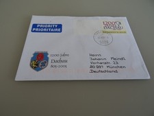 &Ouml;sterreich Marke individuell 1200 Jahre Dachau auf Brief mit Stempel Salzburg