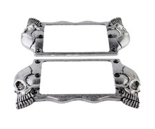 Flat Metal Humbucker Pickup Mounting Ring Set - Bridge Neck Pickups Cover Fra...