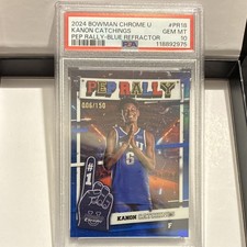 Topps 2024 Bowman Chrome Kanon Catchings #PR-18 Blue Refractor /150 PSA 10
