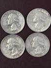 1962D 1963 1963D (2) Washington Quarters - 90% Silver - Lot (4)