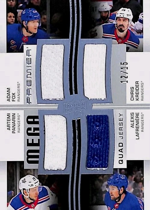 2023-24 UD Premier Mega Quad Jersey #PM4-FKLP Lafreniere Panarin Fox Kreider /15 — 第 2/4 张图片