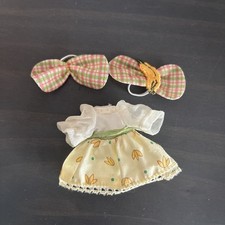 Vintage Strawberry Shortcake Banana Twirl Berrykin Doll Dress and repro bows