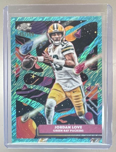 Jordan Love 2025 Topps Cosmic Chrome #35 Aqua Equinox Refractor /199
