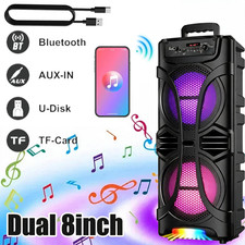 6800W Portable Bluetooth Speaker Dual Sub woofer Heavy Bass Sound System Party