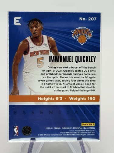 6 Card 2020-21 Panini Immanuel Quickley Rookie RC Lot - Picture 3 of 13