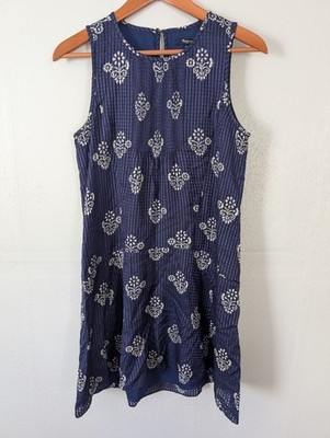 Madewell Womens Dress Sz S Mini Skyscape Flower Stamp Silk Blend
