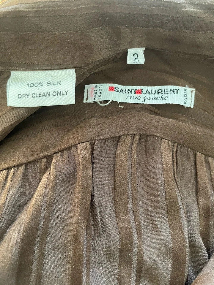 Auténtica blusa de seda estampada para mujer Yves Saint Laurent Rive Gauche años 70 Foto 4 de 4