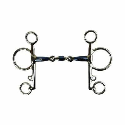AK Pelham Horse Riding Bit with Double Jointed Bit in Sweat Iron - Image 1 of 3