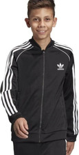 Adidas Originals Superstar Kids Track Jacket 3 Stripe Junior Track top Black