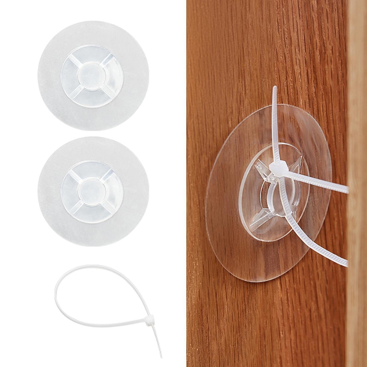 TEHAUX 8-Pack Heavy Duty Adhesive Wall Anchors – No-Drill Furniture Anti-Tip Brackets For Bookcases & TV Stands