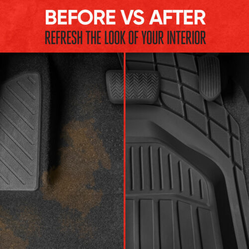 Motor Trend Defender Rubber Floor Mats for Car Van SUVs Truck +Rear Liner Black - Bild 4 von 10