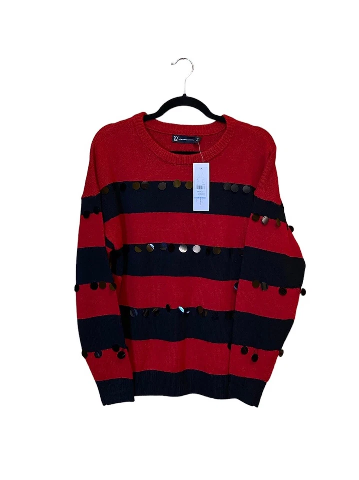 Женский красный/черный рождественский пуловер свитера New York Company размеры M/S - Изображение 2 из 4