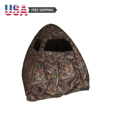 1 Person Ground Blind Water Repellant Lightweight Spring Steel Frame Quick Setup