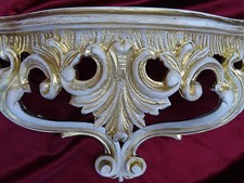 Console Murale Étagère Or Blanc Baroque Repro 38x20x15,5 Cm Étagère 811