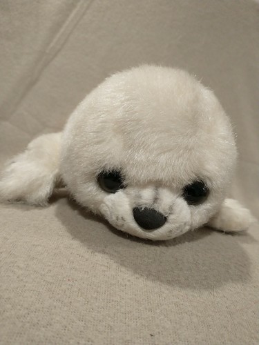 Rare Yomiko Classic White Harp Seal 14" Stuffed Animal By Russ Berrie Korea