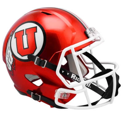 Utah Utes Radiant Red Riddell Speed Full Size Replica Football Helmet - Image 1 of 4