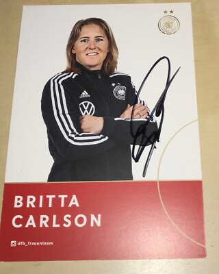 Britta Carlson DFB Frauen Damen Signierte Autogrammkarte Autogramm WM 2019