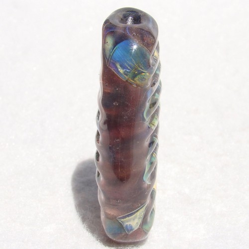 RIPPLE EFFECT Handmade Art Glass Focal Bead Flaming Fools Lampwork Art Glass SRA - Picture 3 of 6