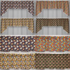 Fall Harvest Valances, Curtains or Swags 4 Colors Available