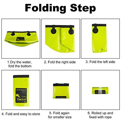 5 Gallon Collapsible Bucket Portable Water Container Wash Basin Fishing Bucket - Picture 6 of 8