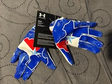 UNDER ARMOUR TEXAS F8 GLUEGRIP FOOTBALL GLOVES SIZE L MEN NWT $45.00