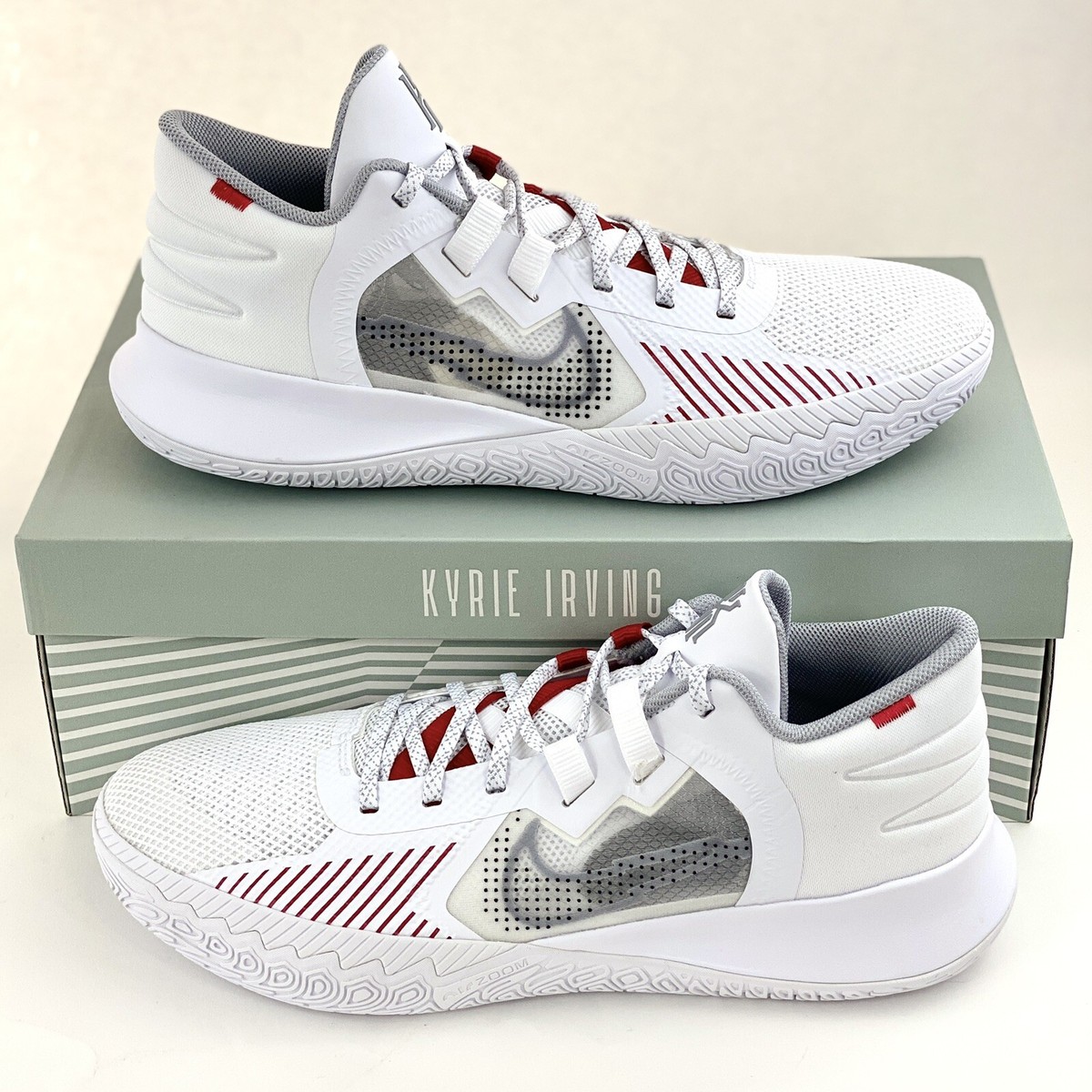 Nike Kyrie Flytrap 5 White Red Grey Men's Size 14 Basketball