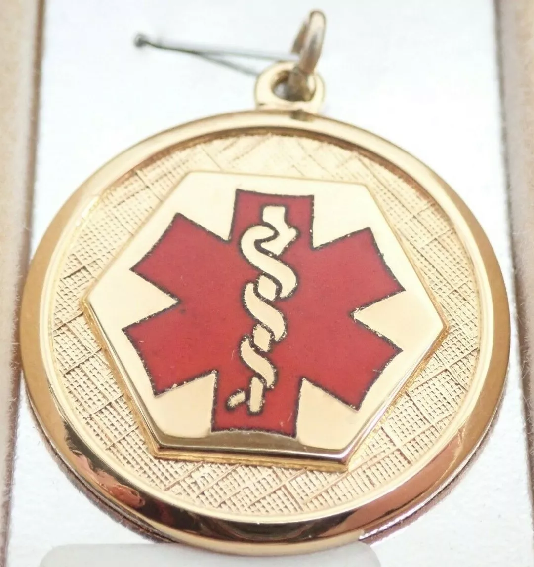 Vintage Enamel Medic Medical Alert Allergy Diabetic 1
