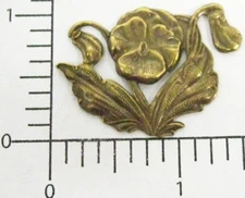 30413       Brass Oxidized Pansy Brass Jewelry Finding