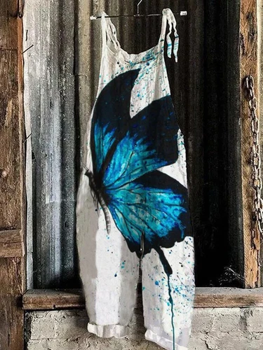 Mono holgado boho de mujer talla grande mono verano retro peto pantalones harén DE - Imagen 63 de 73