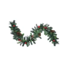 Northlight 6' Holly Berry Pine Cone Twig Ball Artificial Christmas Garland