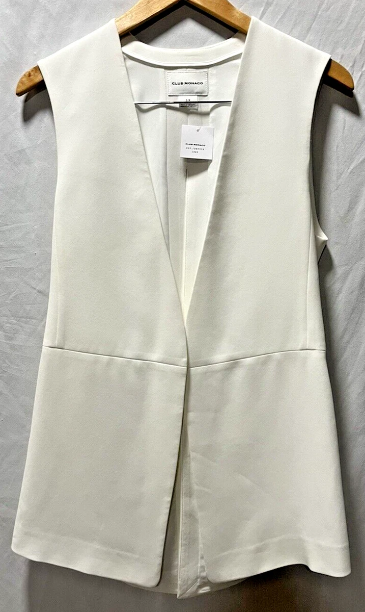 Club Monaco Women s Vaal Vest Gilet NWT White Small eBay