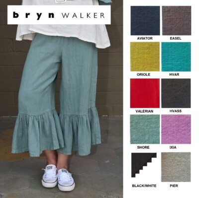 BRYN WALKER Light Linen  RUFFLE PANT  Bloomers  Flax Bedskirt  1X 2X 3X  COLORS