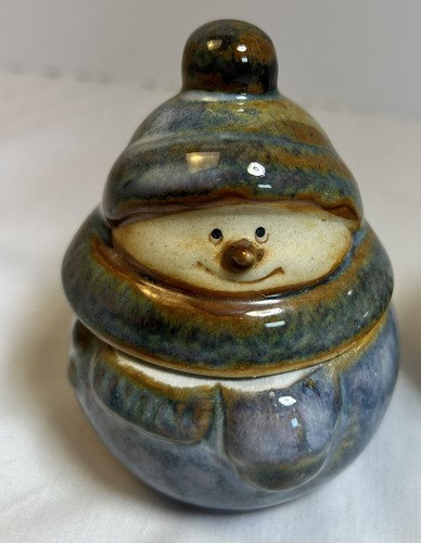 Ceramic 3.5” Snowmen With Hat & Scarf Christmas Votive Candle - Picture 2 of 6