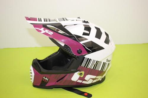 LS2 Helmet Xcode Gloss White Violet Gate Youth Size Medium Off Road Motorcycle - Picture 3 of 6
