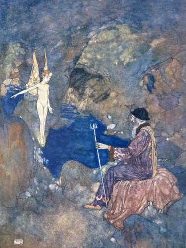 Edmund Dulac color prints c. 1920's scarce fairies nymphs fantasy art lot x 10 - Picture 6 of 9