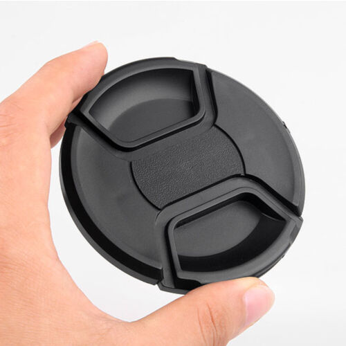 49-77mm Camera Center Pinch Snap On Front Lens Cap Cover For Nikon Canon Black - Picture 2 of 21