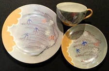 Japan Lusterware Trio Of Cup & Saucer And Plate