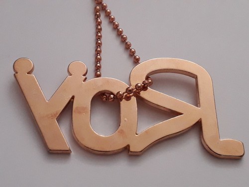 pendente collana uomo donna unisex ROY ROGER'S catena pallini pl oro rosa - Foto 4 di 8