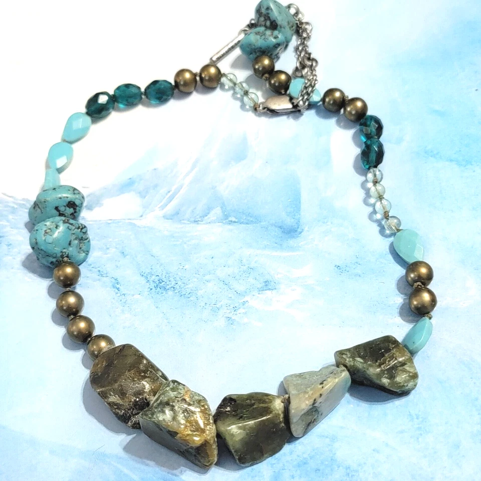 Collar de piedras preciosas semipreciosas Kenneth Cole - piedra azul y verde azul01-15 Foto 2 de 4