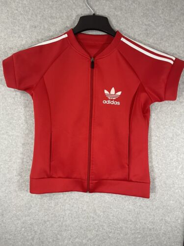 Adidas Womens / Girls Tracksuit  Top Size Small Red Windbreaker - Afbeelding 1 van 6