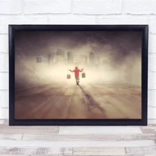 Urban Legend Creative Edit Carry Carrying Water Boy Kid Child Wall Art Print