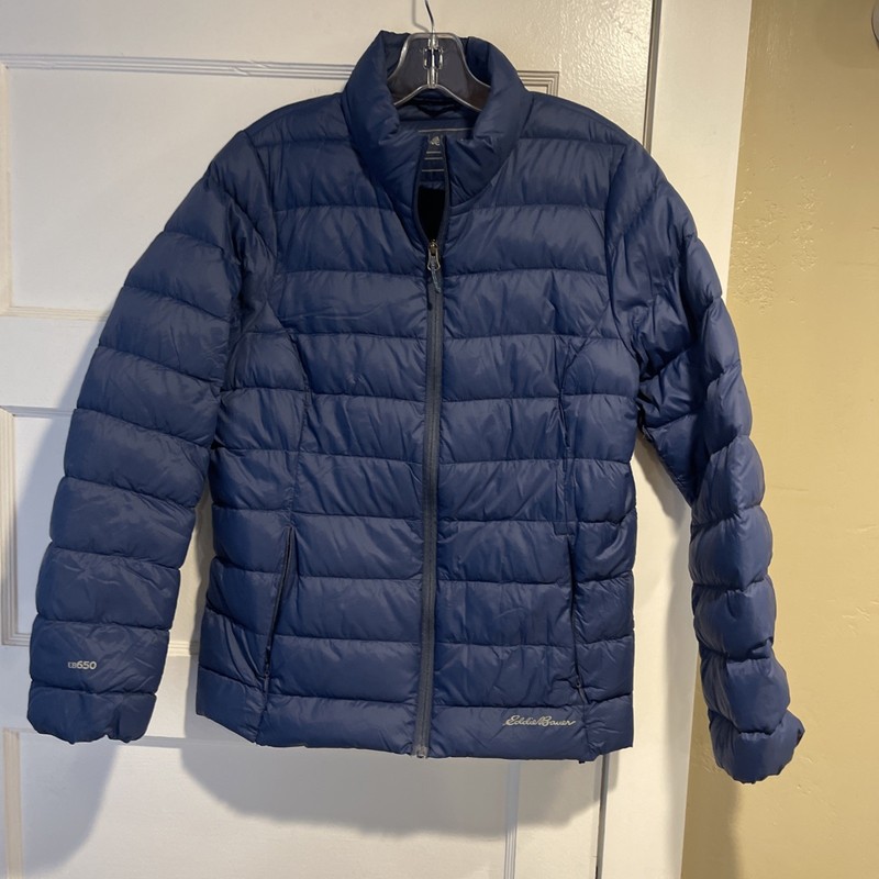 Women’s Eddie Bauer Blue Quilted Down Puffer Jacket EB 650 Medium