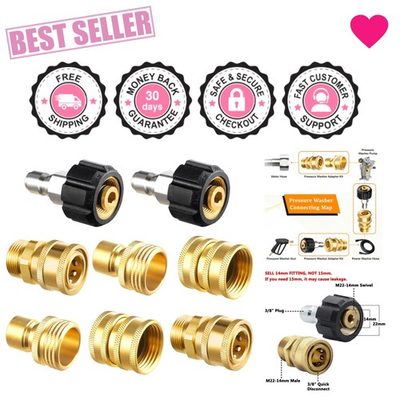 #ad #ad Corrosion Resistant Pressure Washer Connector Kit 8 Piece Quick Connect System $54.99