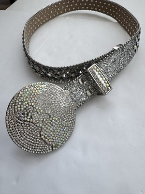 NEW Globe Buckle Belt With Siver & Crystal Rhinestone 42  Western 36/38 Festival