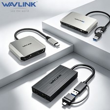 WAVLINK USB C to Dual HDMI Hub 4K 60Hz HDMI Adapter Dual Monitors Adapter