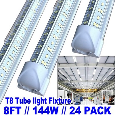 24PACK T8 8 FT LED Shop Light Fixture 144w 8FT LED Shop Lights 6500K 18000LM 