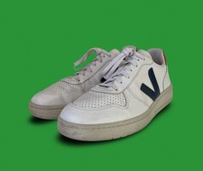 Veja V-10 White/Red/Navy Size 10 Vegan Leather Trainers Esplar Campo